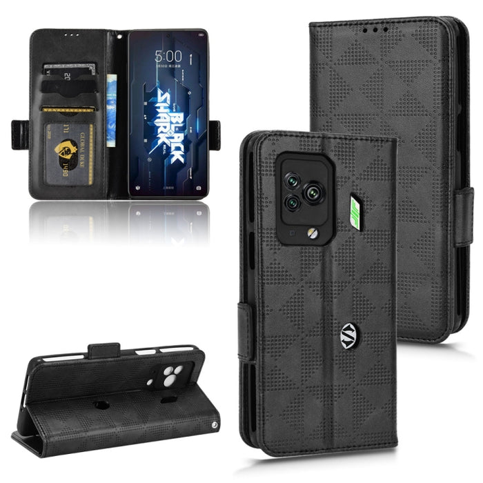 Estuche para teléfono de cuero con triángulo simétrico, For Xiaomi Black Shark 4 / 4 Pro, For Xiaomi Black Shark 5, For Xiaomi Black Shark 5 Pro, For Xiaomi Black Shark 5 RS, For Xiaomi 12 / 12S, For Xiaomi 11T / 11T Pro, For Xiaomi 12 Lite            ...