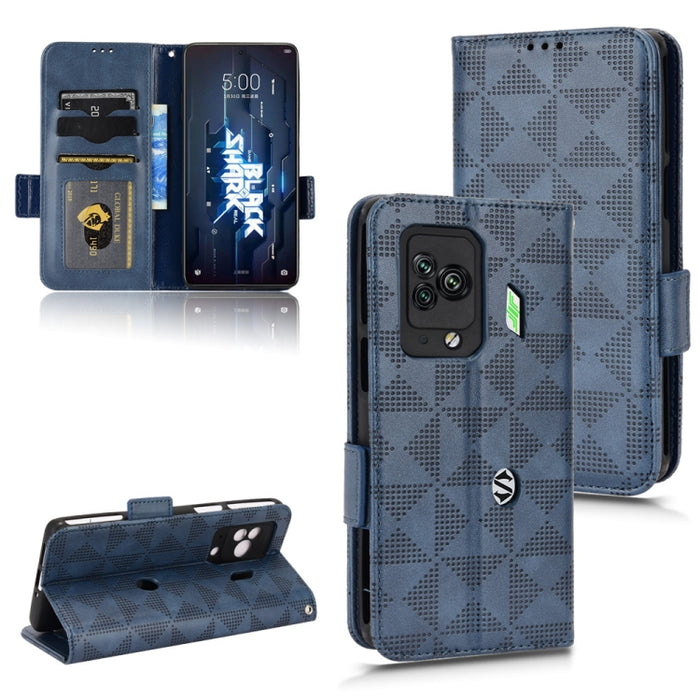 Estuche para teléfono de cuero con triángulo simétrico, For Xiaomi Black Shark 4 / 4 Pro, For Xiaomi Black Shark 5, For Xiaomi Black Shark 5 Pro, For Xiaomi Black Shark 5 RS, For Xiaomi 12 / 12S, For Xiaomi 11T / 11T Pro, For Xiaomi 12 Lite            ...