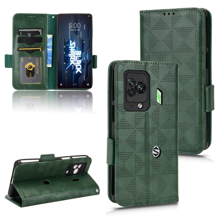 Estuche para teléfono de cuero con triángulo simétrico, For Xiaomi Black Shark 4 / 4 Pro, For Xiaomi Black Shark 5, For Xiaomi Black Shark 5 Pro, For Xiaomi Black Shark 5 RS, For Xiaomi 12 / 12S, For Xiaomi 11T / 11T Pro, For Xiaomi 12 Lite            ...