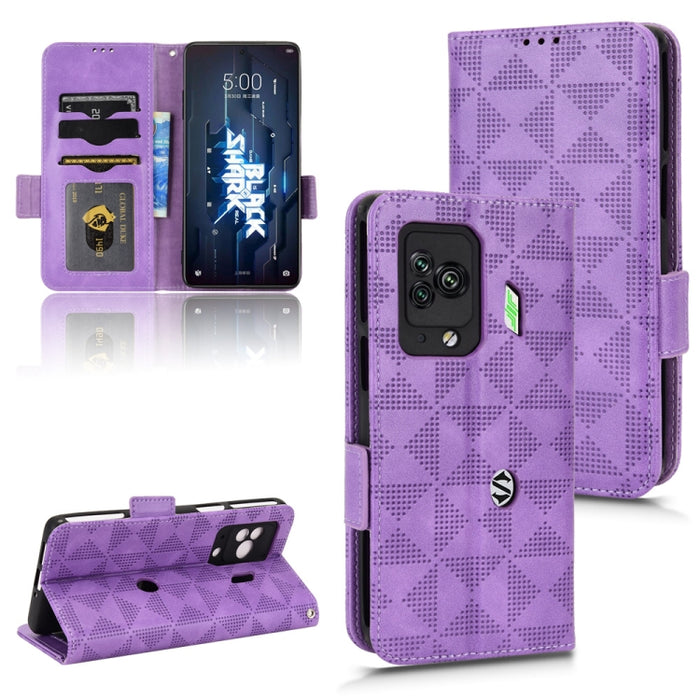 Estuche para teléfono de cuero con triángulo simétrico, For Xiaomi Black Shark 4 / 4 Pro, For Xiaomi Black Shark 5, For Xiaomi Black Shark 5 Pro, For Xiaomi Black Shark 5 RS, For Xiaomi 12 / 12S, For Xiaomi 11T / 11T Pro, For Xiaomi 12 Lite            ...
