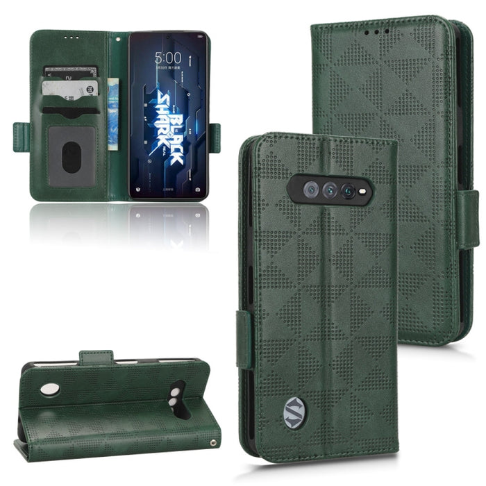 Estuche para teléfono de cuero con triángulo simétrico, For Xiaomi Black Shark 4 / 4 Pro, For Xiaomi Black Shark 5, For Xiaomi Black Shark 5 Pro, For Xiaomi Black Shark 5 RS, For Xiaomi 12 / 12S, For Xiaomi 11T / 11T Pro, For Xiaomi 12 Lite            ...