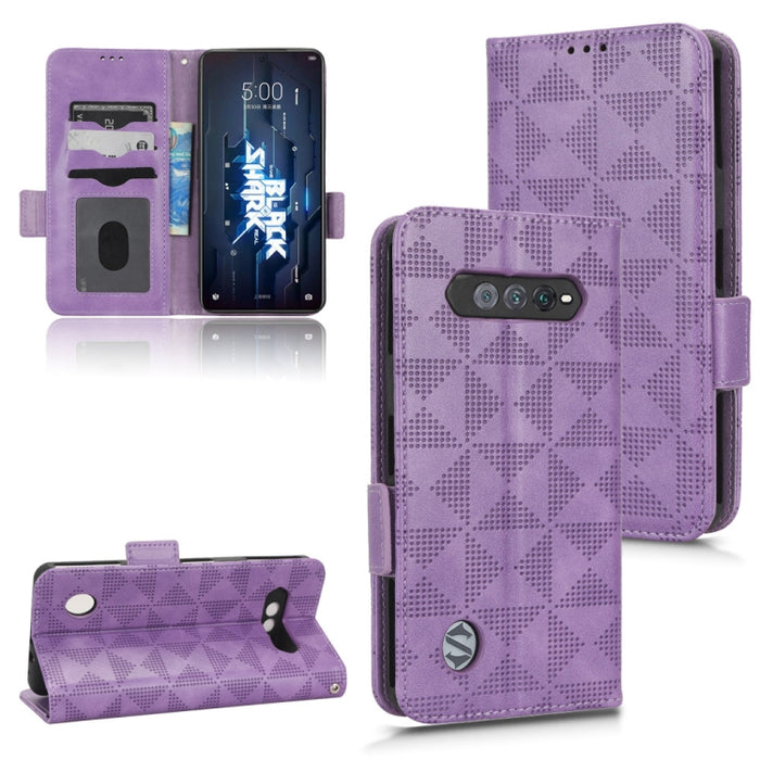 Estuche para teléfono de cuero con triángulo simétrico, For Xiaomi Black Shark 4 / 4 Pro, For Xiaomi Black Shark 5, For Xiaomi Black Shark 5 Pro, For Xiaomi Black Shark 5 RS, For Xiaomi 12 / 12S, For Xiaomi 11T / 11T Pro, For Xiaomi 12 Lite            ...