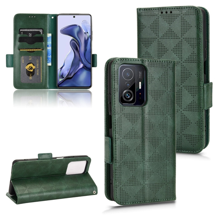 Estuche para teléfono de cuero con triángulo simétrico, For Xiaomi Black Shark 4 / 4 Pro, For Xiaomi Black Shark 5, For Xiaomi Black Shark 5 Pro, For Xiaomi Black Shark 5 RS, For Xiaomi 12 / 12S, For Xiaomi 11T / 11T Pro, For Xiaomi 12 Lite            ...