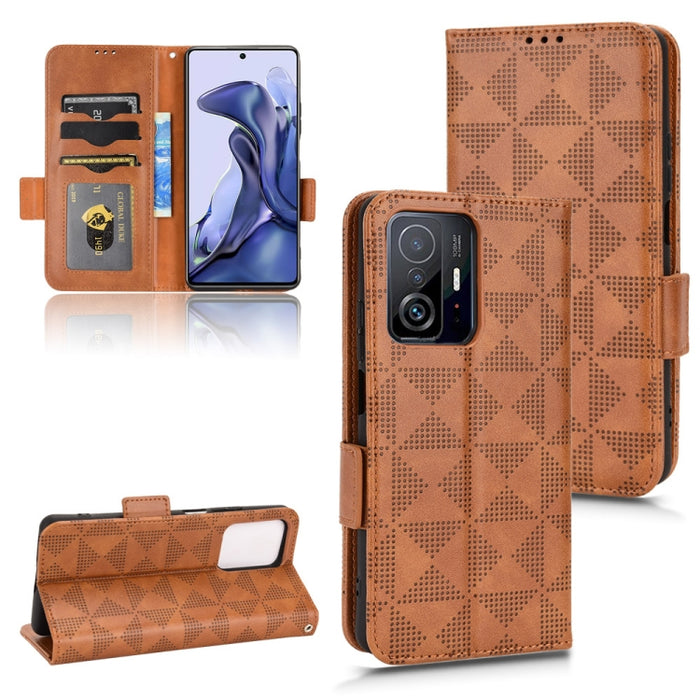 Estuche para teléfono de cuero con triángulo simétrico, For Xiaomi Black Shark 4 / 4 Pro, For Xiaomi Black Shark 5, For Xiaomi Black Shark 5 Pro, For Xiaomi Black Shark 5 RS, For Xiaomi 12 / 12S, For Xiaomi 11T / 11T Pro, For Xiaomi 12 Lite            ...