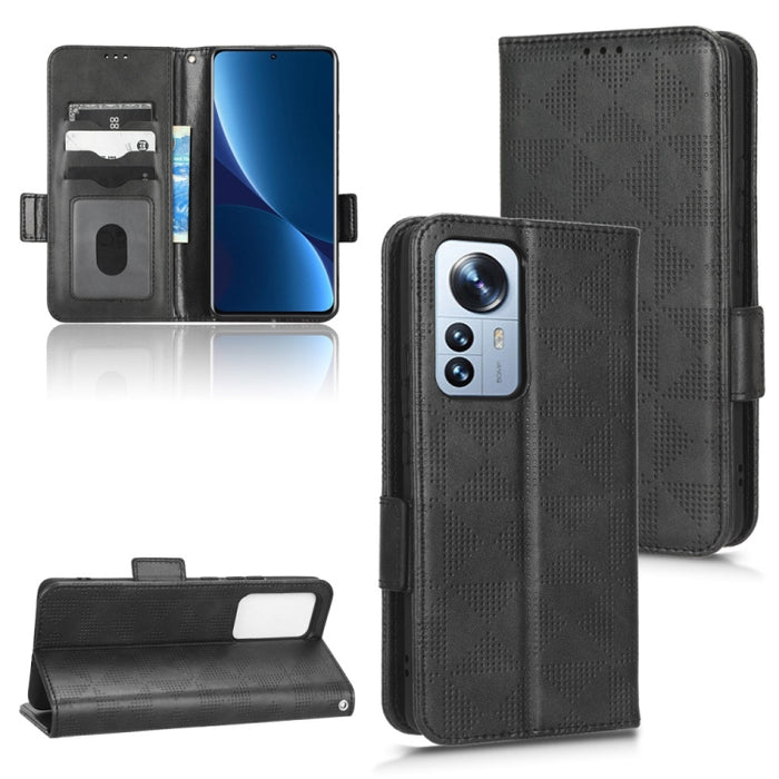 Estuche para teléfono de cuero con triángulo simétrico, For Xiaomi Black Shark 4 / 4 Pro, For Xiaomi Black Shark 5, For Xiaomi Black Shark 5 Pro, For Xiaomi Black Shark 5 RS, For Xiaomi 12 / 12S, For Xiaomi 11T / 11T Pro, For Xiaomi 12 Lite            ...