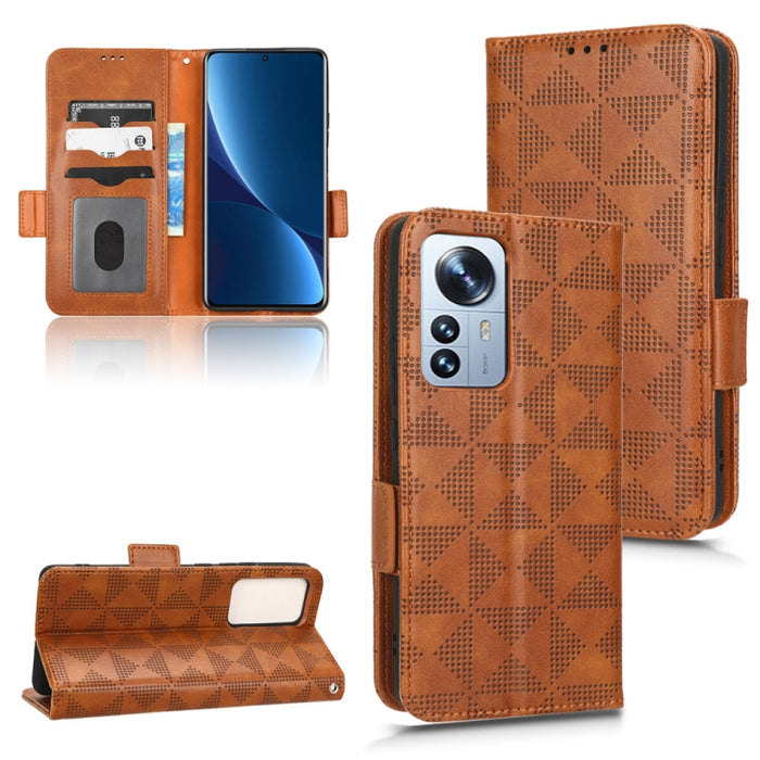 Estuche para teléfono de cuero con triángulo simétrico, For Xiaomi Black Shark 4 / 4 Pro, For Xiaomi Black Shark 5, For Xiaomi Black Shark 5 Pro, For Xiaomi Black Shark 5 RS, For Xiaomi 12 / 12S, For Xiaomi 11T / 11T Pro, For Xiaomi 12 Lite            ...