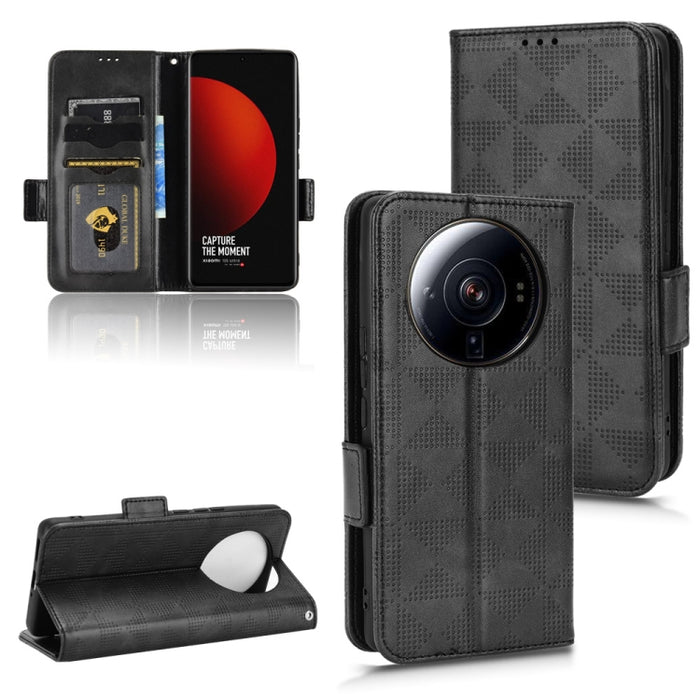 Estuche para teléfono de cuero con triángulo simétrico, For Xiaomi Black Shark 4 / 4 Pro, For Xiaomi Black Shark 5, For Xiaomi Black Shark 5 Pro, For Xiaomi Black Shark 5 RS, For Xiaomi 12 / 12S, For Xiaomi 11T / 11T Pro, For Xiaomi 12 Lite            ...