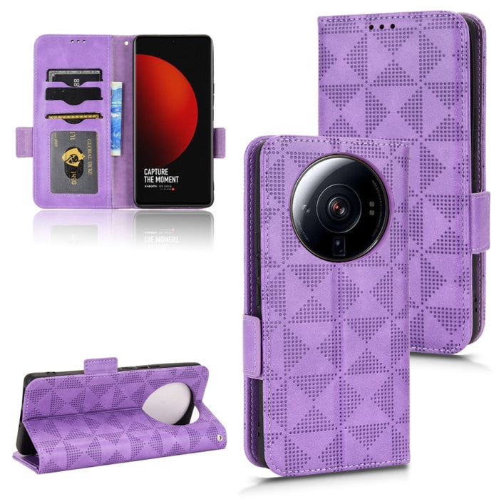 Estuche para teléfono de cuero con triángulo simétrico, For Xiaomi Black Shark 4 / 4 Pro, For Xiaomi Black Shark 5, For Xiaomi Black Shark 5 Pro, For Xiaomi Black Shark 5 RS, For Xiaomi 12 / 12S, For Xiaomi 11T / 11T Pro, For Xiaomi 12 Lite            ...