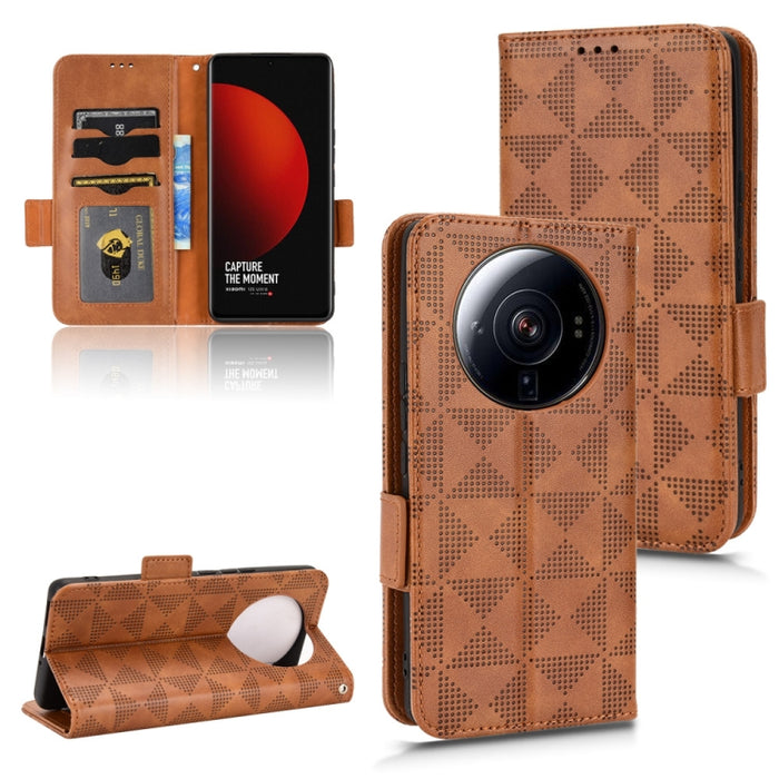 Estuche para teléfono de cuero con triángulo simétrico, For Xiaomi Black Shark 4 / 4 Pro, For Xiaomi Black Shark 5, For Xiaomi Black Shark 5 Pro, For Xiaomi Black Shark 5 RS, For Xiaomi 12 / 12S, For Xiaomi 11T / 11T Pro, For Xiaomi 12 Lite            ...