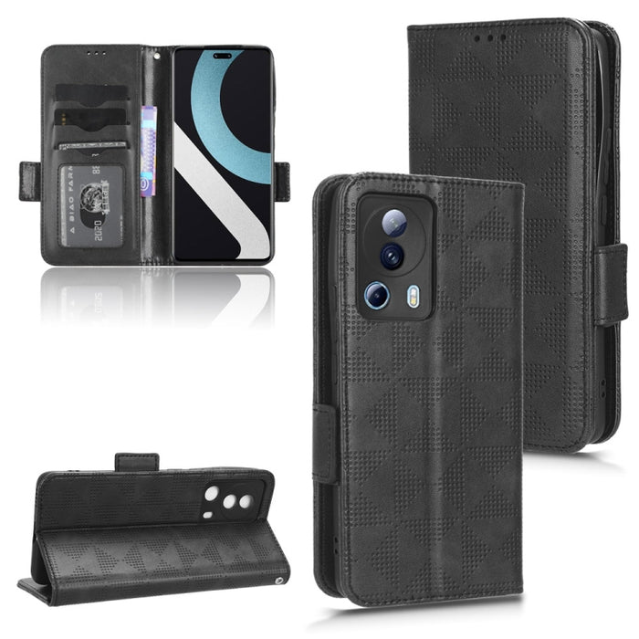 Estuche para teléfono de cuero con triángulo simétrico, For Xiaomi Black Shark 4 / 4 Pro, For Xiaomi Black Shark 5, For Xiaomi Black Shark 5 Pro, For Xiaomi Black Shark 5 RS, For Xiaomi 12 / 12S, For Xiaomi 11T / 11T Pro, For Xiaomi 12 Lite            ...