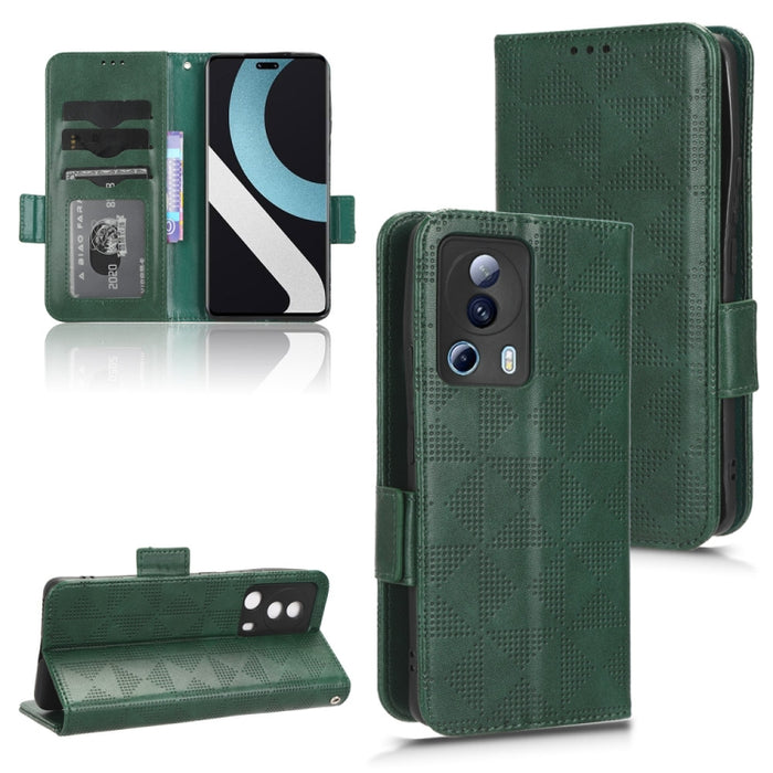Estuche para teléfono de cuero con triángulo simétrico, For Xiaomi Black Shark 4 / 4 Pro, For Xiaomi Black Shark 5, For Xiaomi Black Shark 5 Pro, For Xiaomi Black Shark 5 RS, For Xiaomi 12 / 12S, For Xiaomi 11T / 11T Pro, For Xiaomi 12 Lite            ...