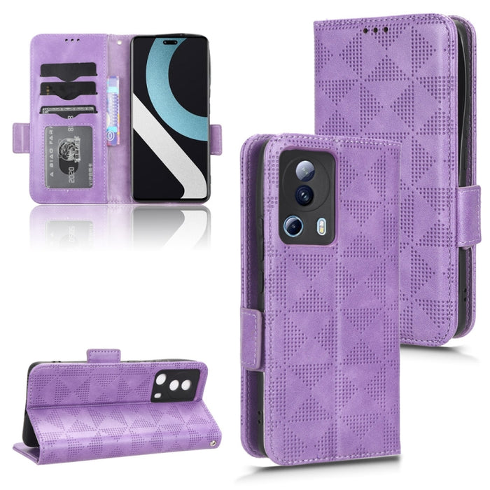 Estuche para teléfono de cuero con triángulo simétrico, For Xiaomi Black Shark 4 / 4 Pro, For Xiaomi Black Shark 5, For Xiaomi Black Shark 5 Pro, For Xiaomi Black Shark 5 RS, For Xiaomi 12 / 12S, For Xiaomi 11T / 11T Pro, For Xiaomi 12 Lite            ...