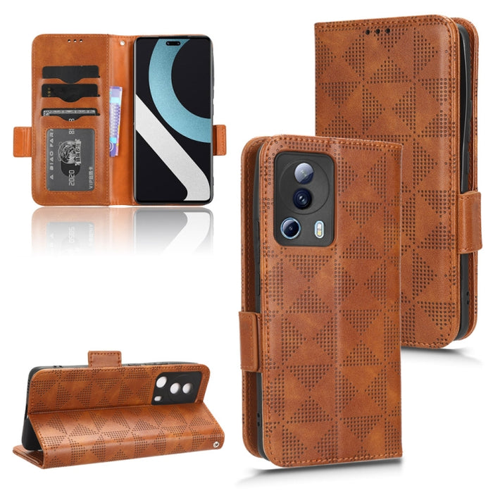 Estuche para teléfono de cuero con triángulo simétrico, For Xiaomi Black Shark 4 / 4 Pro, For Xiaomi Black Shark 5, For Xiaomi Black Shark 5 Pro, For Xiaomi Black Shark 5 RS, For Xiaomi 12 / 12S, For Xiaomi 11T / 11T Pro, For Xiaomi 12 Lite            ...