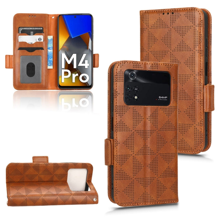 Estuche para teléfono de cuero con triángulo simétrico, For Xiaomi Black Shark 4 / 4 Pro, For Xiaomi Black Shark 5, For Xiaomi Black Shark 5 Pro, For Xiaomi Black Shark 5 RS, For Xiaomi 12 / 12S, For Xiaomi 11T / 11T Pro, For Xiaomi 12 Lite            ...
