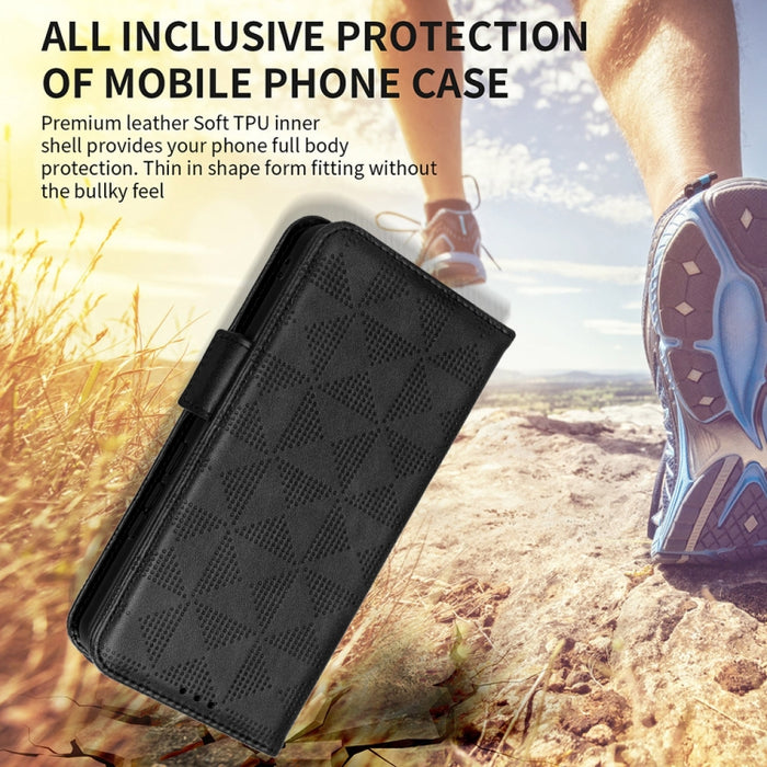 Estuche para teléfono de cuero con triángulo simétrico, For Xiaomi Redmi Note 12 5G Global, For Xiaomi Redmi Note 11 Pro Global, For Xiaomi Redmi 10A / 9C, For Xiaomi Redmi 10C, For Xiaomi Redmi 11 Prime 4G, For Xiaomi Redmi A1+ 4G, For Xiaomi Redmi A1...
