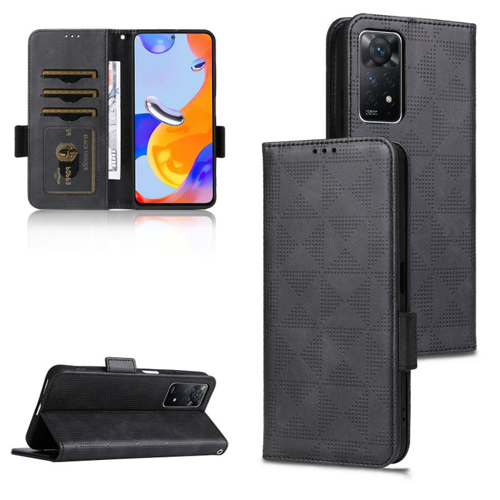 Estuche para teléfono de cuero con triángulo simétrico, For Xiaomi Redmi Note 12 5G Global, For Xiaomi Redmi Note 11 Pro Global, For Xiaomi Redmi 10A / 9C, For Xiaomi Redmi 10C, For Xiaomi Redmi 11 Prime 4G, For Xiaomi Redmi A1+ 4G, For Xiaomi Redmi A1...