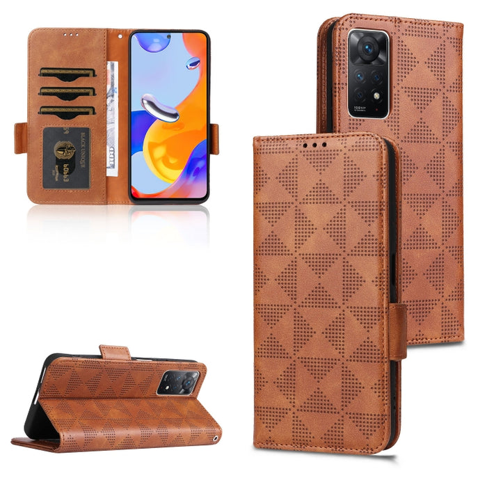 Estuche para teléfono de cuero con triángulo simétrico, For Xiaomi Redmi Note 12 5G Global, For Xiaomi Redmi Note 11 Pro Global, For Xiaomi Redmi 10A / 9C, For Xiaomi Redmi 10C, For Xiaomi Redmi 11 Prime 4G, For Xiaomi Redmi A1+ 4G, For Xiaomi Redmi A1...