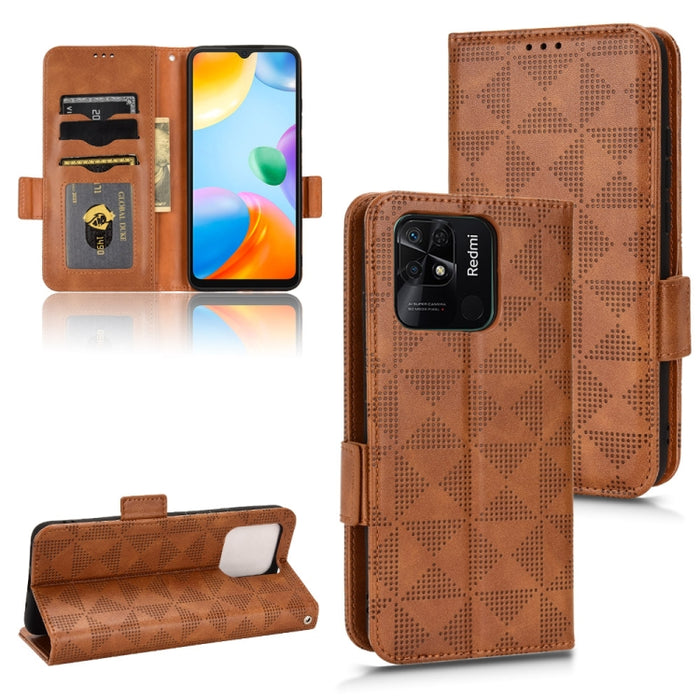 Estuche para teléfono de cuero con triángulo simétrico, For Xiaomi Redmi Note 12 5G Global, For Xiaomi Redmi Note 11 Pro Global, For Xiaomi Redmi 10A / 9C, For Xiaomi Redmi 10C, For Xiaomi Redmi 11 Prime 4G, For Xiaomi Redmi A1+ 4G, For Xiaomi Redmi A1...