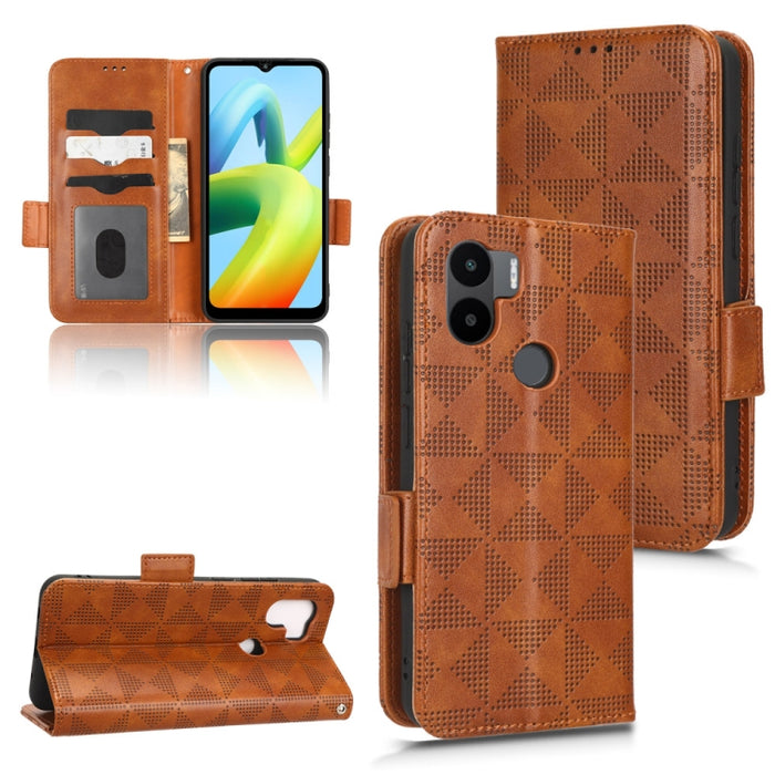 Estuche para teléfono de cuero con triángulo simétrico, For Xiaomi Redmi Note 12 5G Global, For Xiaomi Redmi Note 11 Pro Global, For Xiaomi Redmi 10A / 9C, For Xiaomi Redmi 10C, For Xiaomi Redmi 11 Prime 4G, For Xiaomi Redmi A1+ 4G, For Xiaomi Redmi A1...