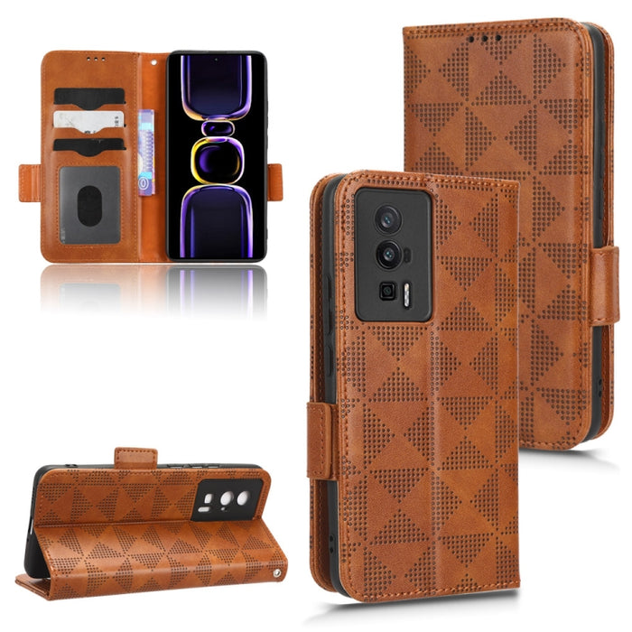 Estuche para teléfono de cuero con triángulo simétrico, For Xiaomi Redmi Note 12 5G Global, For Xiaomi Redmi Note 11 Pro Global, For Xiaomi Redmi 10A / 9C, For Xiaomi Redmi 10C, For Xiaomi Redmi 11 Prime 4G, For Xiaomi Redmi A1+ 4G, For Xiaomi Redmi A1...
