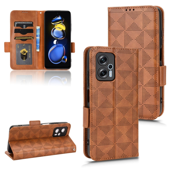 Estuche para teléfono de cuero con triángulo simétrico, For Xiaomi Redmi Note 12 5G Global, For Xiaomi Redmi Note 11 Pro Global, For Xiaomi Redmi 10A / 9C, For Xiaomi Redmi 10C, For Xiaomi Redmi 11 Prime 4G, For Xiaomi Redmi A1+ 4G, For Xiaomi Redmi A1...