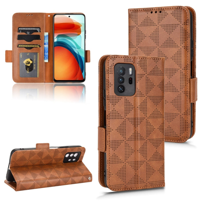 Estuche para teléfono de cuero con triángulo simétrico, For Xiaomi Redmi Note 12 5G Global, For Xiaomi Redmi Note 11 Pro Global, For Xiaomi Redmi 10A / 9C, For Xiaomi Redmi 10C, For Xiaomi Redmi 11 Prime 4G, For Xiaomi Redmi A1+ 4G, For Xiaomi Redmi A1...