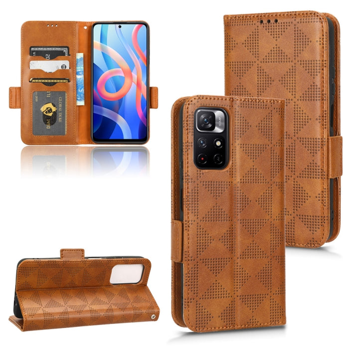 Estuche para teléfono de cuero con triángulo simétrico, For Xiaomi Redmi 10/Note 11S 5G/Poco M4 Pro 5G, For Xiaomi Redmi Note 12 Pro+ 5G Global, For Xiaomi Redmi Note 12 Pro 5G Global, For Xiaomi Redmi Note 12 Pro Speed, For Xiaomi Redmi 11A 4G