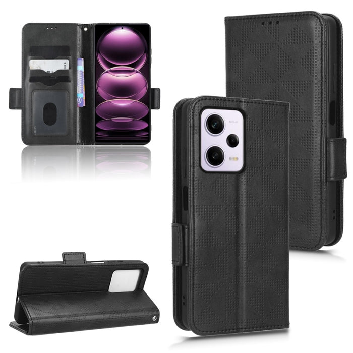Estuche para teléfono de cuero con triángulo simétrico, For Xiaomi Redmi 10/Note 11S 5G/Poco M4 Pro 5G, For Xiaomi Redmi Note 12 Pro+ 5G Global, For Xiaomi Redmi Note 12 Pro 5G Global, For Xiaomi Redmi Note 12 Pro Speed, For Xiaomi Redmi 11A 4G
