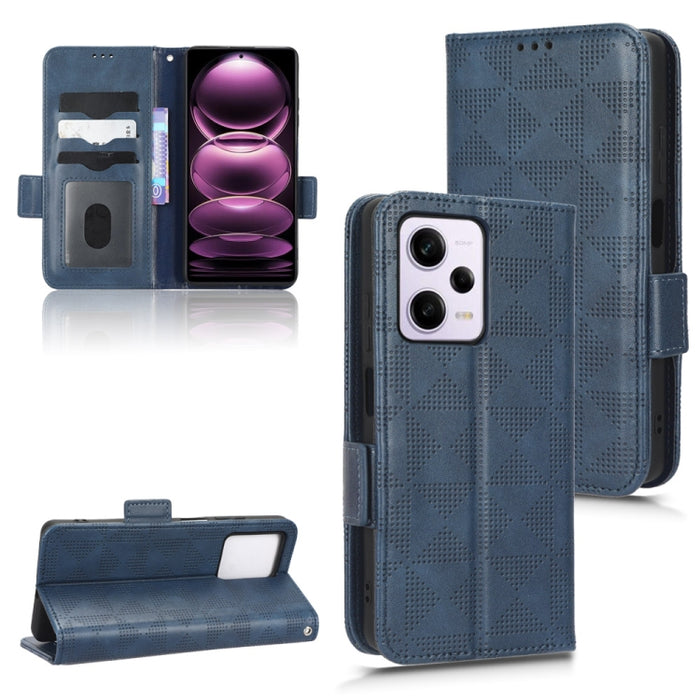 Estuche para teléfono de cuero con triángulo simétrico, For Xiaomi Redmi 10/Note 11S 5G/Poco M4 Pro 5G, For Xiaomi Redmi Note 12 Pro+ 5G Global, For Xiaomi Redmi Note 12 Pro 5G Global, For Xiaomi Redmi Note 12 Pro Speed, For Xiaomi Redmi 11A 4G
