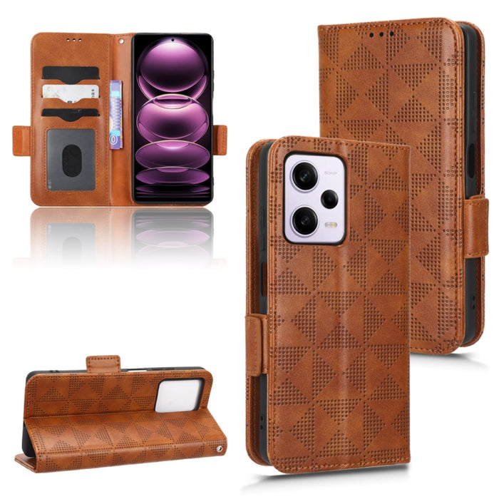 Estuche para teléfono de cuero con triángulo simétrico, For Xiaomi Redmi 10/Note 11S 5G/Poco M4 Pro 5G, For Xiaomi Redmi Note 12 Pro+ 5G Global, For Xiaomi Redmi Note 12 Pro 5G Global, For Xiaomi Redmi Note 12 Pro Speed, For Xiaomi Redmi 11A 4G