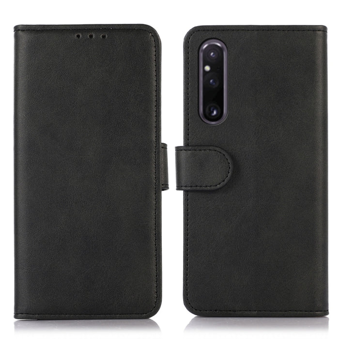 Estuche para teléfono de cuero con textura de vaca, For Sony Xperia 1 V, For Sony Xperia 10 V, For Xiaomi Redmi Note 12 4G Global