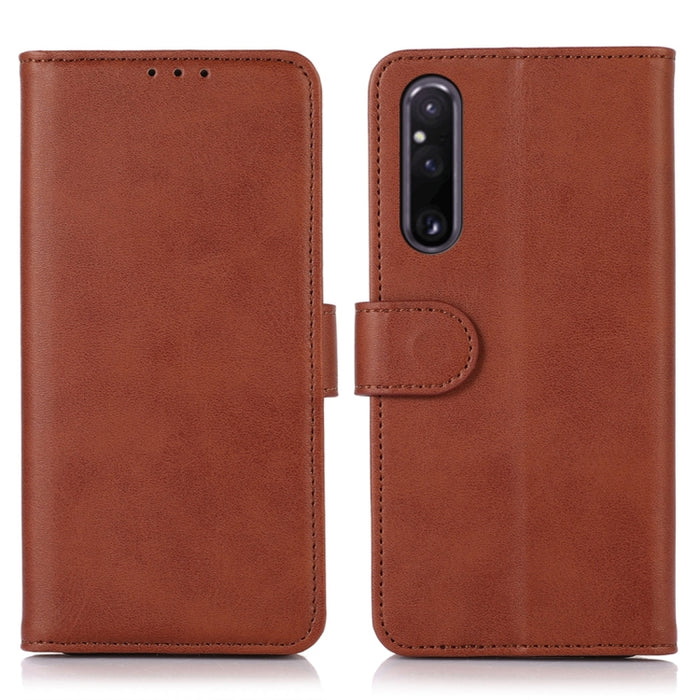 Estuche para teléfono de cuero con textura de vaca, For Sony Xperia 1 V, For Sony Xperia 10 V, For Xiaomi Redmi Note 12 4G Global
