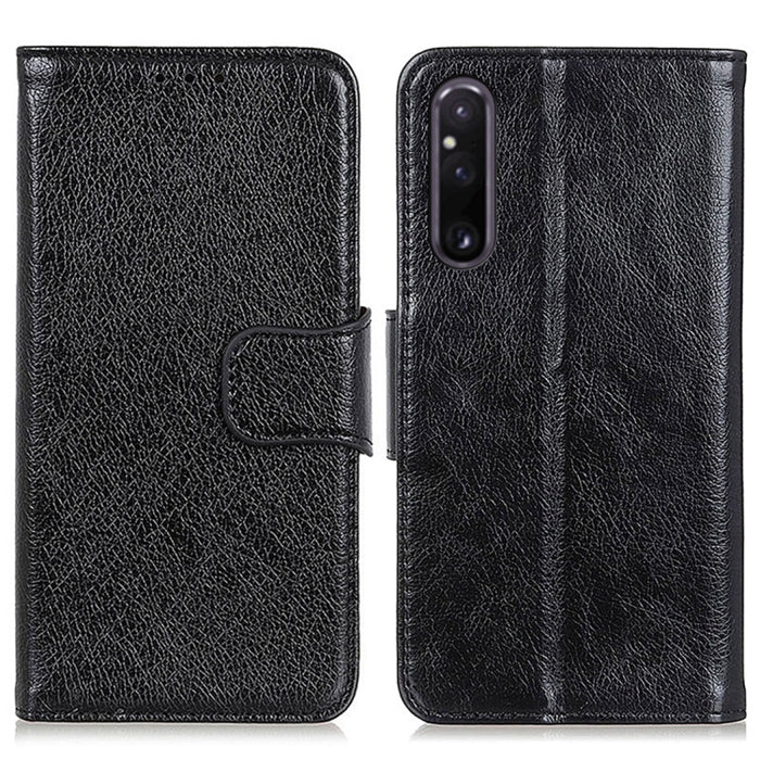 Estuche para teléfono de cuero con textura de napa, For Sony Xperia 1 V, For Sony Xperia 10 V, For Google Pixel 7a, For Xiaomi Redmi Note 12 4G Global