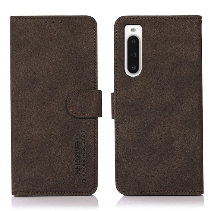 KHAZNEH Estuche para teléfono de cuero con textura mate, For Sony Xperia 1 V, For Sony Xperia 10 V, For Google Pixel 7a, For Xiaomi Redmi Note 12 4G Global