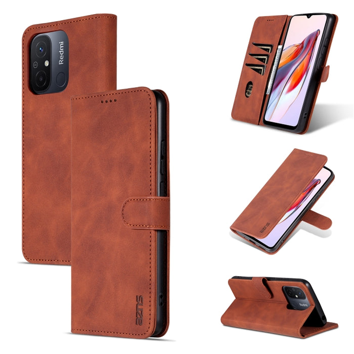 AZNS Skin Feel Calf Texture Flip Funda de cuero para teléfono, For Xiaomi Redmi 12C / Redmi 11A / Poco C55