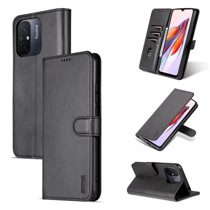 AZNS Skin Feel Calf Texture Flip Funda de cuero para teléfono, For Xiaomi Redmi 12C / Redmi 11A / Poco C55