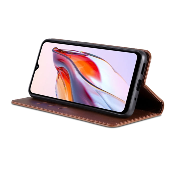 AZNS Funda de cuero con tapa magnética con textura de becerro para teléfono, For Xiaomi Redmi 12C / Redmi 11A / Poco C55