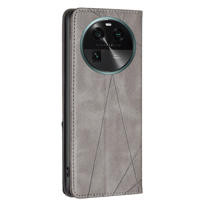 Estuche para teléfono de cuero magnético invisible prismático, For OPPO Find X6 5G, For OPPO Find X6 Pro 5G, For Realme C55, For Xiaomi Redmi Note 12 4G Global, For Samsung Galaxy A24 4G, For Samsung Galaxy M14 5G, For Nokia G22