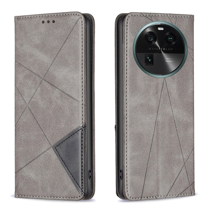 Estuche para teléfono de cuero magnético invisible prismático, For OPPO Find X6 5G, For OPPO Find X6 Pro 5G, For Realme C55, For Xiaomi Redmi Note 12 4G Global, For Samsung Galaxy A24 4G, For Samsung Galaxy M14 5G, For Nokia G22