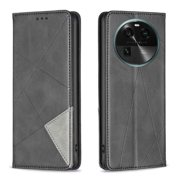 Estuche para teléfono de cuero magnético invisible prismático, For OPPO Find X6 5G, For OPPO Find X6 Pro 5G, For Realme C55, For Xiaomi Redmi Note 12 4G Global, For Samsung Galaxy A24 4G, For Samsung Galaxy M14 5G, For Nokia G22