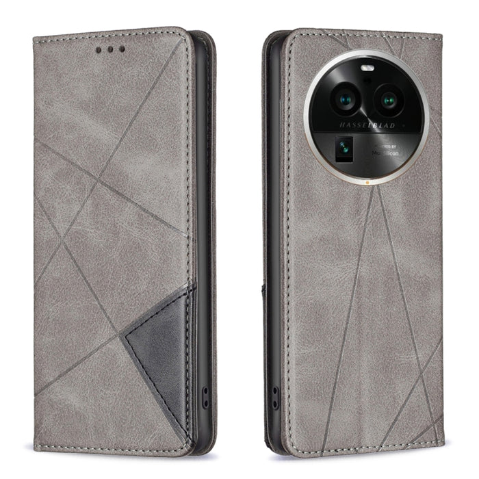 Estuche para teléfono de cuero magnético invisible prismático, For OPPO Find X6 5G, For OPPO Find X6 Pro 5G, For Realme C55, For Xiaomi Redmi Note 12 4G Global, For Samsung Galaxy A24 4G, For Samsung Galaxy M14 5G, For Nokia G22