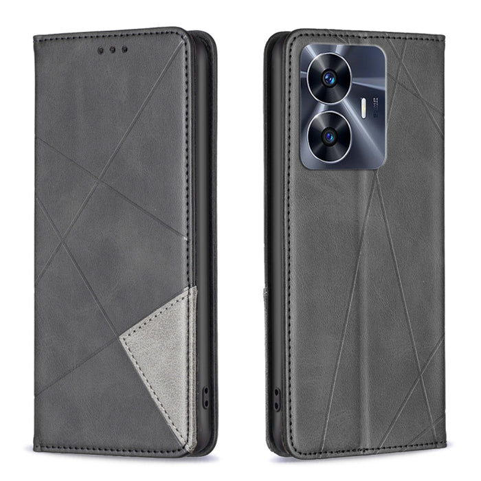 Estuche para teléfono de cuero magnético invisible prismático, For OPPO Find X6 5G, For OPPO Find X6 Pro 5G, For Realme C55, For Xiaomi Redmi Note 12 4G Global, For Samsung Galaxy A24 4G, For Samsung Galaxy M14 5G, For Nokia G22