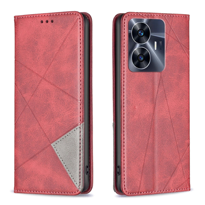 Estuche para teléfono de cuero magnético invisible prismático, For OPPO Find X6 5G, For OPPO Find X6 Pro 5G, For Realme C55, For Xiaomi Redmi Note 12 4G Global, For Samsung Galaxy A24 4G, For Samsung Galaxy M14 5G, For Nokia G22