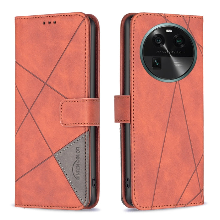 Caja de teléfono de cuero con textura de rombos con hebilla magnética, For OPPO Find X6 5G, For OPPO Find X6 Pro 5G, For Realme C55, For Xiaomi Redmi Note 12 4G Global, For Samsung Galaxy A24 4G, For Samsung Galaxy M14 5G, For Nokia G22