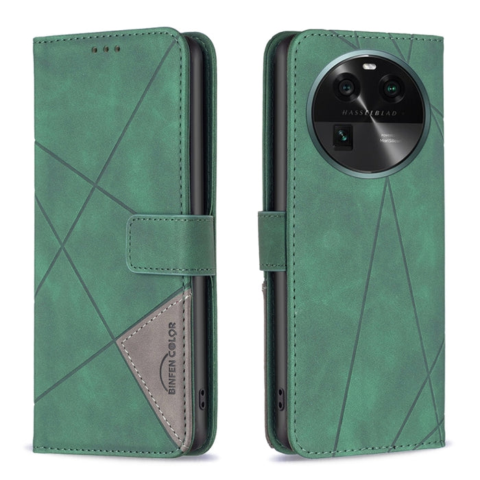 Caja de teléfono de cuero con textura de rombos con hebilla magnética, For OPPO Find X6 5G, For OPPO Find X6 Pro 5G, For Realme C55, For Xiaomi Redmi Note 12 4G Global, For Samsung Galaxy A24 4G, For Samsung Galaxy M14 5G, For Nokia G22