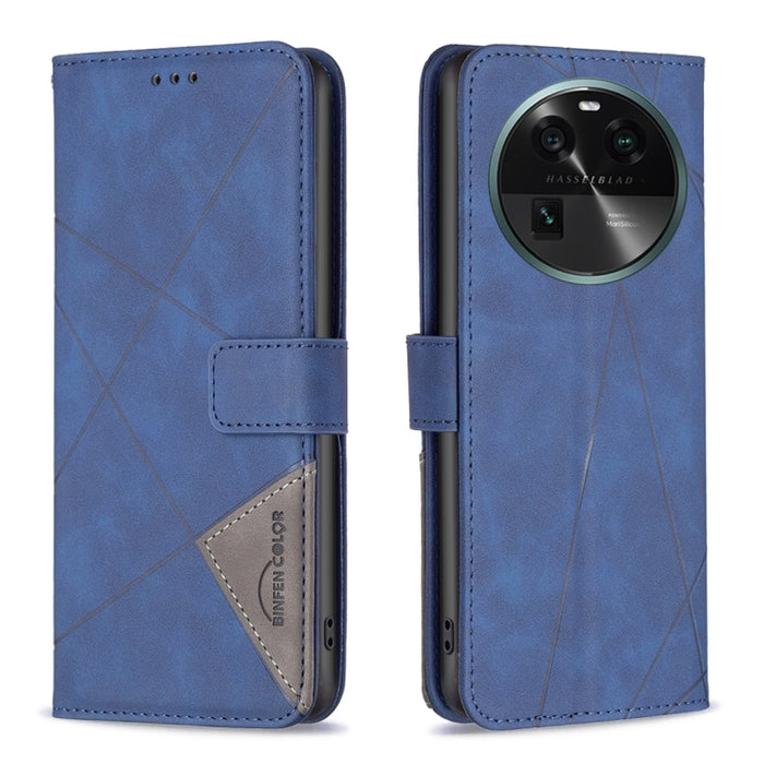 Caja de teléfono de cuero con textura de rombos con hebilla magnética, For OPPO Find X6 5G, For OPPO Find X6 Pro 5G, For Realme C55, For Xiaomi Redmi Note 12 4G Global, For Samsung Galaxy A24 4G, For Samsung Galaxy M14 5G, For Nokia G22