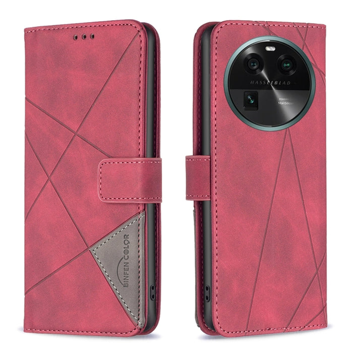 Caja de teléfono de cuero con textura de rombos con hebilla magnética, For OPPO Find X6 5G, For OPPO Find X6 Pro 5G, For Realme C55, For Xiaomi Redmi Note 12 4G Global, For Samsung Galaxy A24 4G, For Samsung Galaxy M14 5G, For Nokia G22