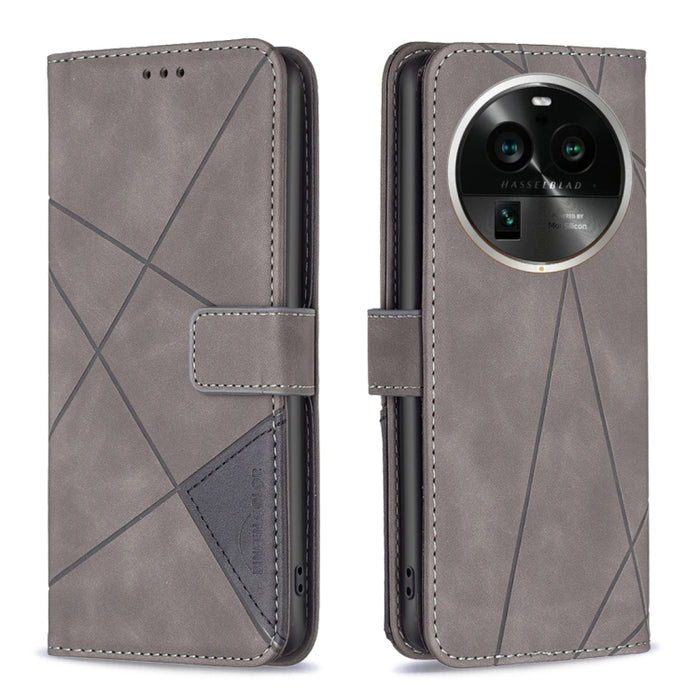 Caja de teléfono de cuero con textura de rombos con hebilla magnética, For OPPO Find X6 5G, For OPPO Find X6 Pro 5G, For Realme C55, For Xiaomi Redmi Note 12 4G Global, For Samsung Galaxy A24 4G, For Samsung Galaxy M14 5G, For Nokia G22