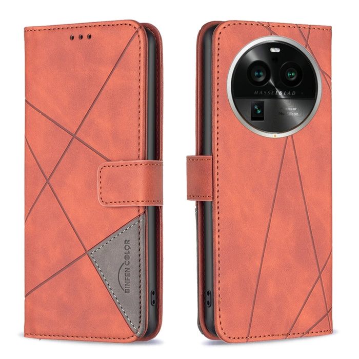 Caja de teléfono de cuero con textura de rombos con hebilla magnética, For OPPO Find X6 5G, For OPPO Find X6 Pro 5G, For Realme C55, For Xiaomi Redmi Note 12 4G Global, For Samsung Galaxy A24 4G, For Samsung Galaxy M14 5G, For Nokia G22