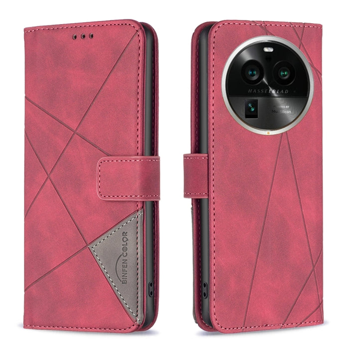 Caja de teléfono de cuero con textura de rombos con hebilla magnética, For OPPO Find X6 5G, For OPPO Find X6 Pro 5G, For Realme C55, For Xiaomi Redmi Note 12 4G Global, For Samsung Galaxy A24 4G, For Samsung Galaxy M14 5G, For Nokia G22
